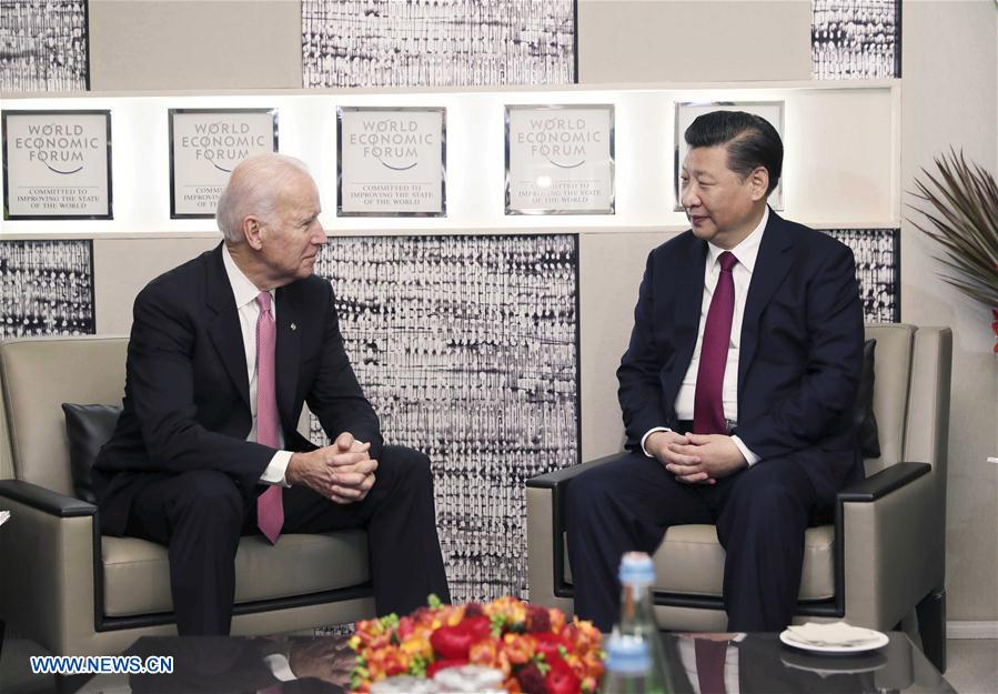 SWITZERLAND-DAVOS-CHINA-XI JINPING-BIDEN-MEETING