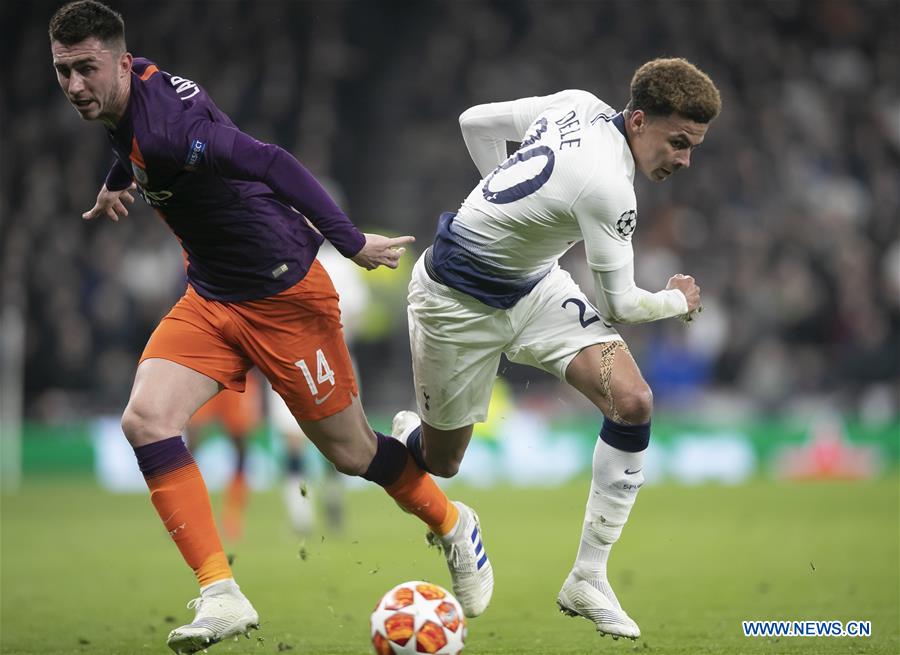 (SP)BRITAIN-LONDON-FOOTBALL-CHAMPIONS LEAGUE-QUARTERFINAL-TOT HOTSPUR VS MAN CITY