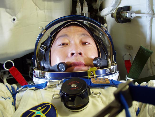 楊利偉在神舟五號(hào)上。