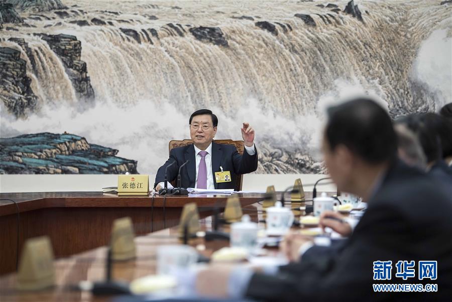 1月29日，十二屆全國人大常委會第一百零九次委員長會議在北京人民大會堂舉行，張德江委員長主持會議。 新華社記者 李濤 攝