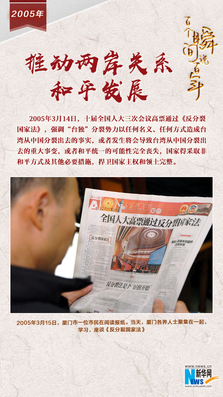 2005，推動兩岸關(guān)系和平發(fā)展