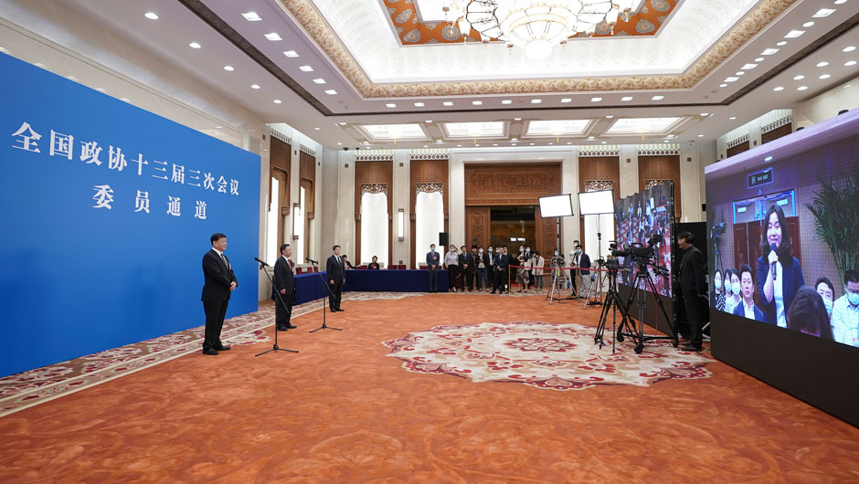 全國(guó)政協(xié)委員通過(guò)網(wǎng)絡(luò)視頻方式接受媒體采訪(fǎng)