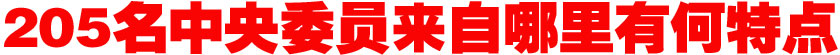 205名中央委員來自哪里？有何特點？