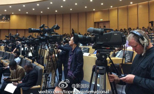 李克強即將在非盟總部發(fā)表演講，請柬&ldquo;一柬難求&rdquo;。圖片來源：&ldquo;新國際&rdquo;微博。