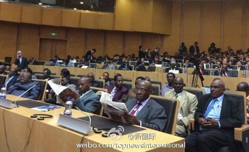 李克強即將在非盟總部發(fā)表演講，請柬&ldquo;一柬難求&rdquo;。圖片來源：&ldquo;新國際&rdquo;微博。