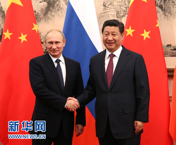 11月9日，國(guó)家主席習(xí)近平在北京釣魚臺(tái)國(guó)賓館會(huì)見俄羅斯總統(tǒng)普京。新華社記者 蘭紅光 攝