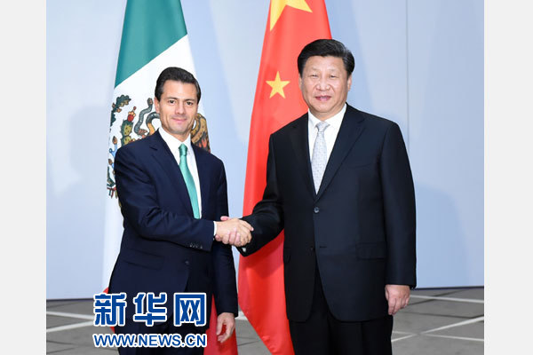 11月16日，國家主席習近平在土耳其安塔利亞會見墨西哥總統(tǒng)培尼亞。 新華社記者張鐸攝