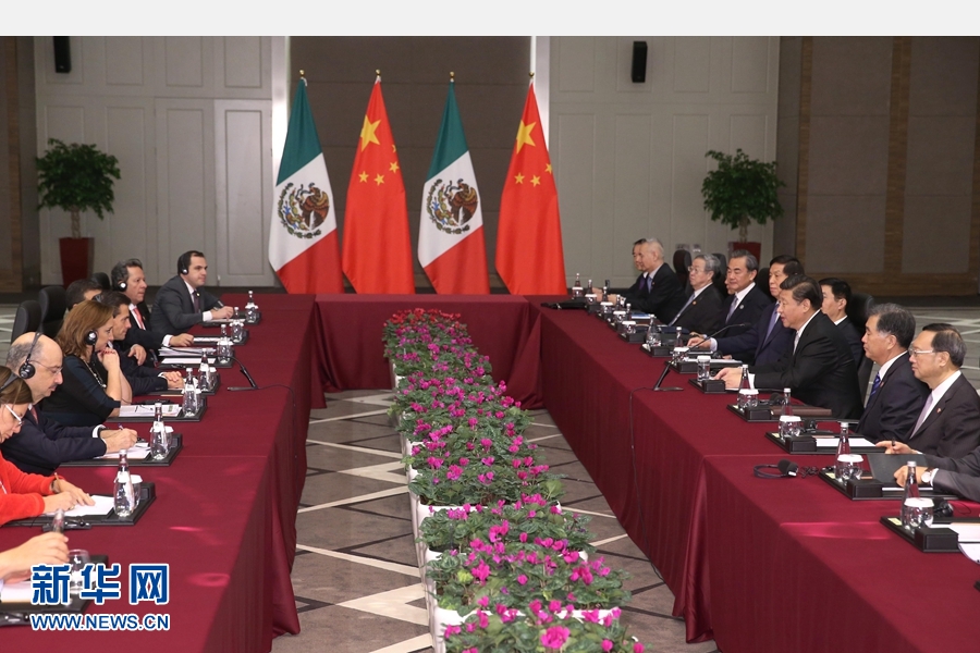 11月16日，國家主席習近平在土耳其安塔利亞會見墨西哥總統(tǒng)培尼亞。 新華社記者 馬占成 攝