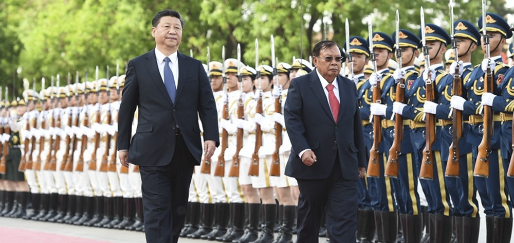 資料圖：習近平同老撾人民革命黨中央總書記、國家主席本揚舉行會談