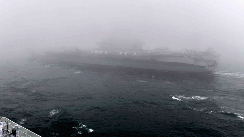 &ldquo;遼寧&rdquo;號航空母艦接受檢閱